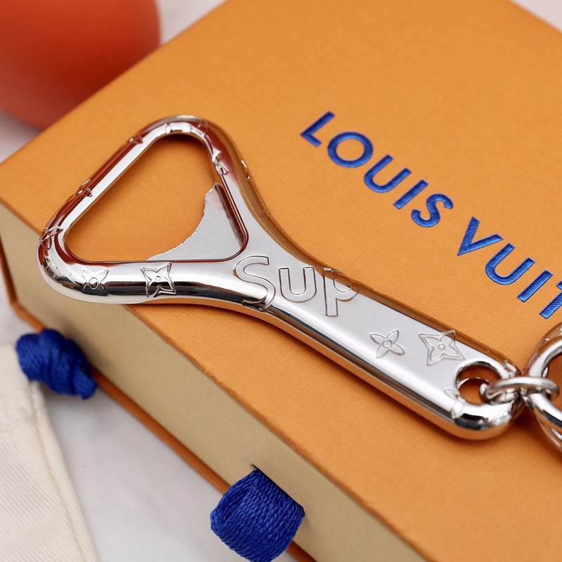 Close-up of engraved bottle opener handle and opening
