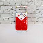 Glamour Accent Lv Leather Iphone Case For 17/ Pro / Pro Max / Air