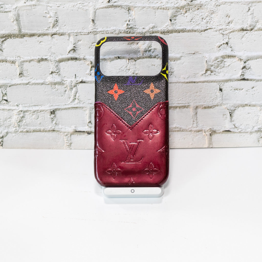 Glamour Accent Lv Leather Iphone Case For 17/ Pro / Pro Max / Air