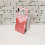 Glamour Accent Lv Leather Iphone Case For 17/ Pro / Pro Max / Air