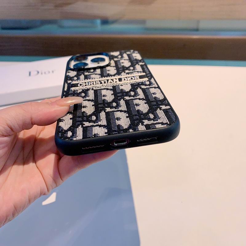 Iphone Case Dior Style Fabric Canvas For 11 12 13 14 15 16 Pro Max Plus
