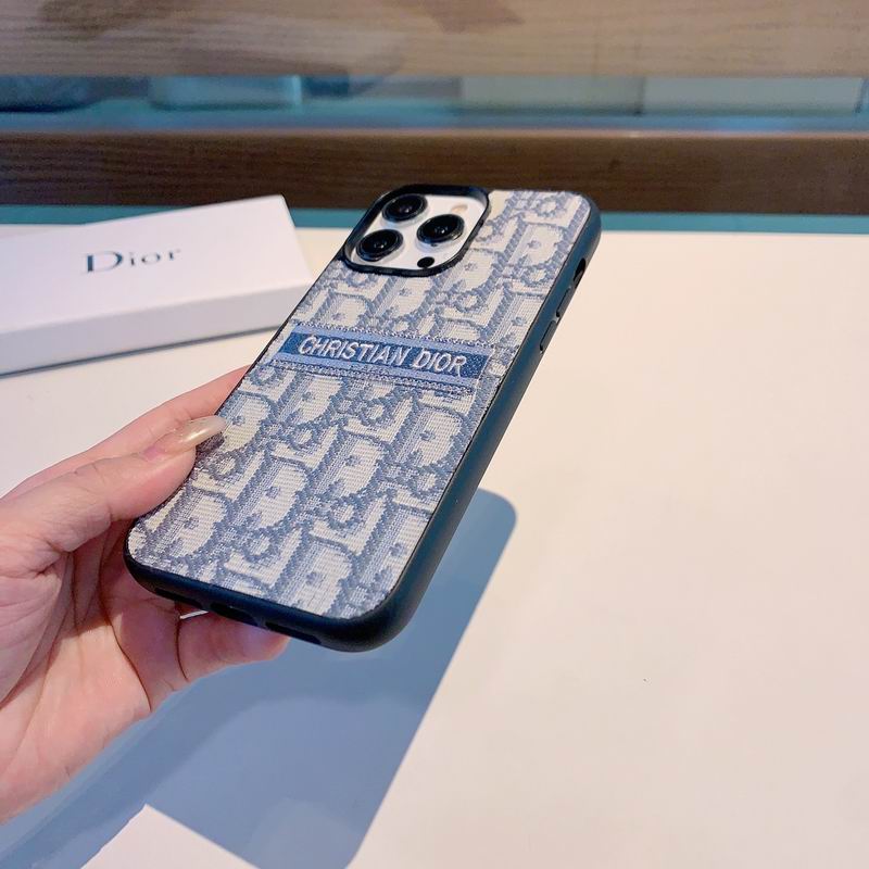 Iphone Case Dior Style Fabric Canvas For 11 12 13 14 15 16 Pro Max Plus