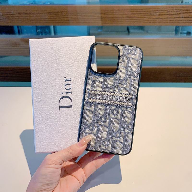 Iphone Case Dior Style Fabric Canvas For 11 12 13 14 15 16 Pro Max Plus