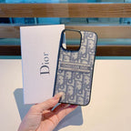 Iphone Case Dior Style Fabric Canvas For 11 12 13 14 15 16 Pro Max Plus