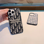Iphone Case Dior Style Fabric Canvas For 11 12 13 14 15 16 Pro Max Plus