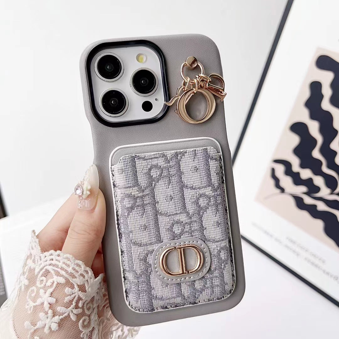 Christian Dior Iphone Case Card Slot For 12 13 14 15 Pro Max Plus Models