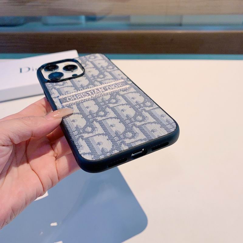 Iphone Case Dior Style Fabric Canvas For 11 12 13 14 15 16 Pro Max Plus