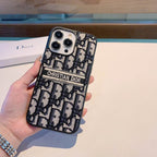 Iphone Case Dior Style Fabric Canvas For 11 12 13 14 15 16 Pro Max Plus