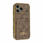 Electroplated Coach Card Holder Phone Case For Iphone 13-17 / Pro / Pro Max / Plus / Air