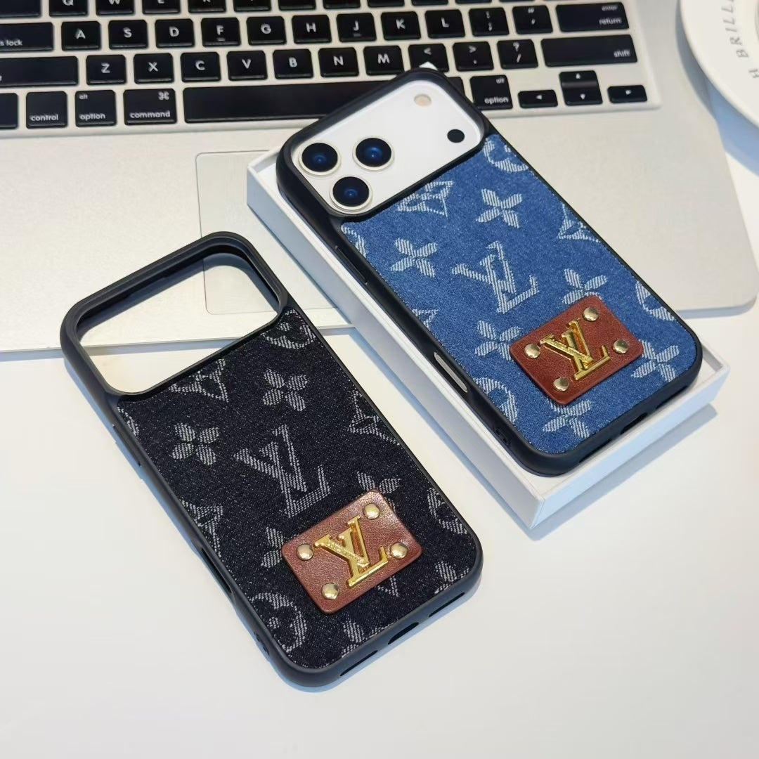Fabric Denim Iphone 17 Series Lv Style Phone Case