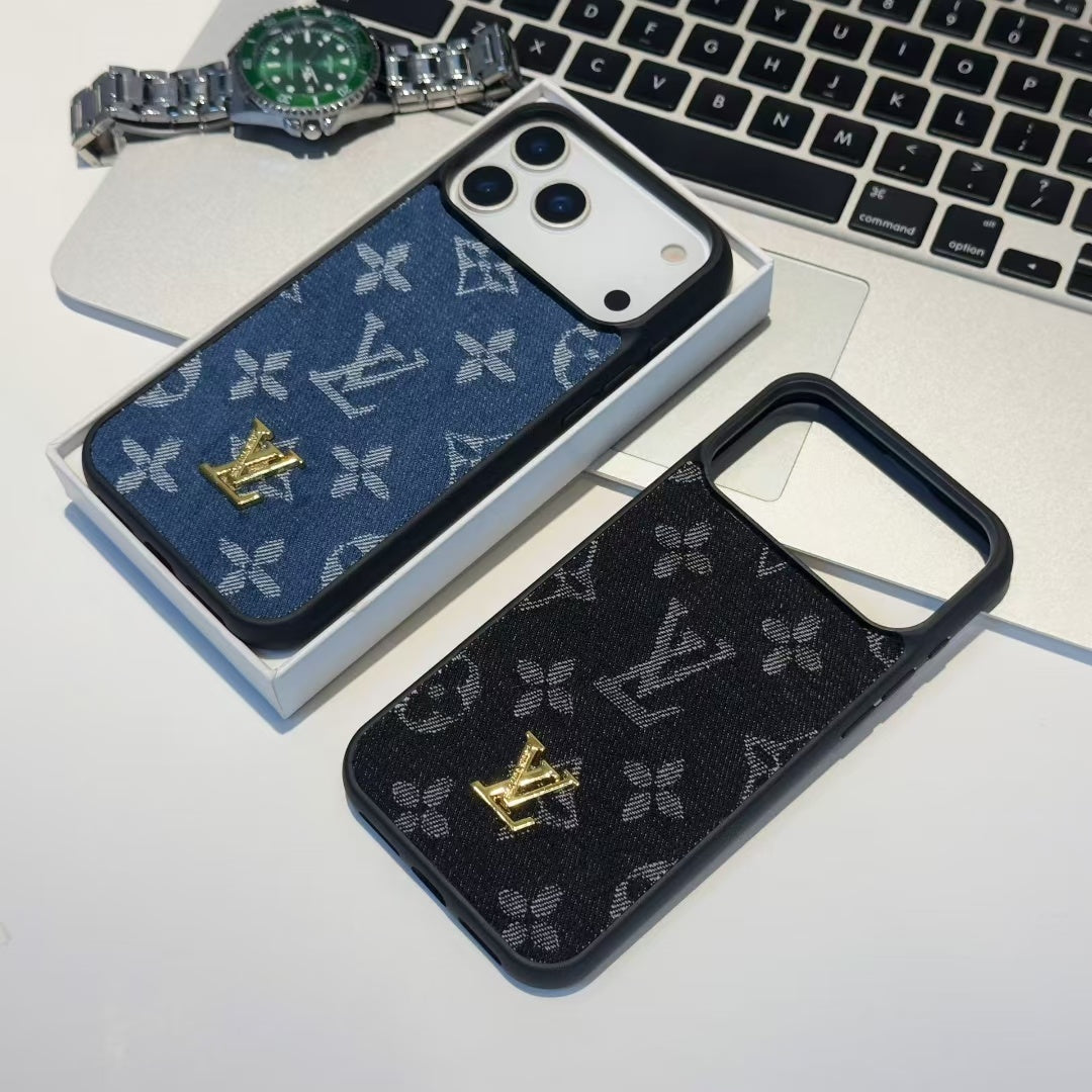 Fabric Denim Iphone 17 Series Lv Style Phone Case