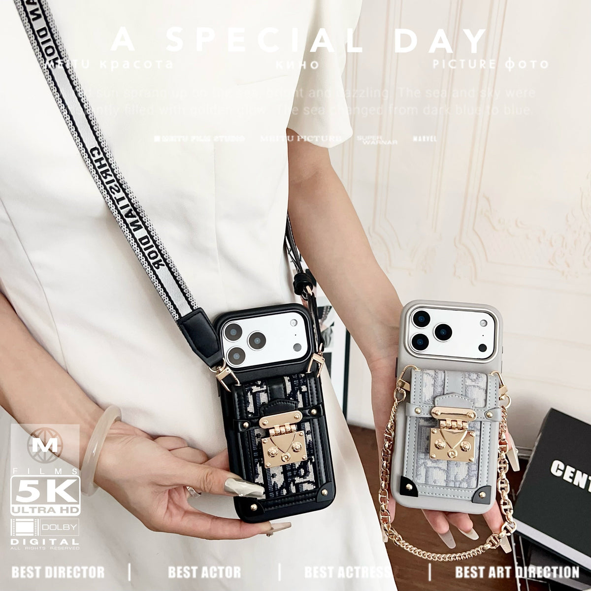 Fashion Dior Crossbody Phone Case Iphone 12-17 / Pro / Pro Max / Plus
