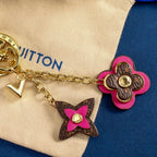 Pink monogram flower charms with gold-tone center studs