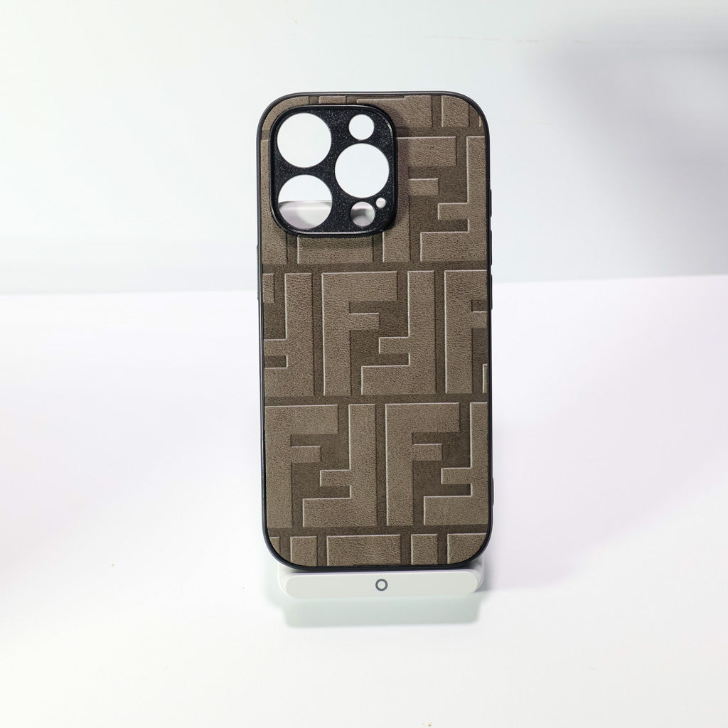 Fendi Leather Iphone Case For 12-17 Pro Max Plus
