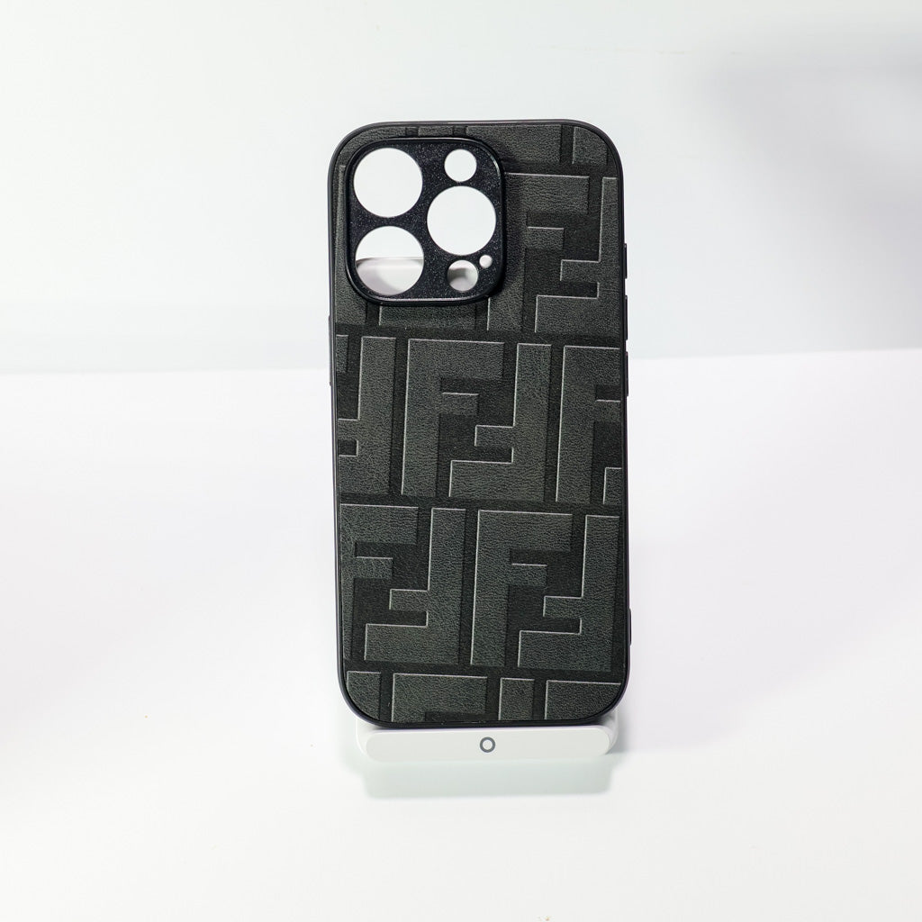 Fendi Leather Iphone Case For 12-17 Pro Max Plus