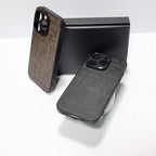 Fendi Leather Iphone Case For 12-17 Pro Max Plus
