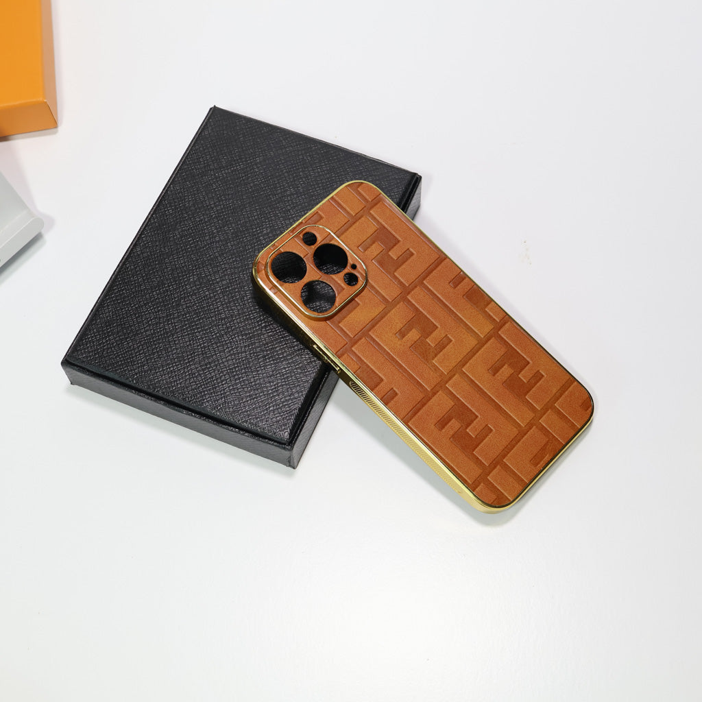 Fendi Electroplated Iphone Case For 12-17 Pro Max Plus