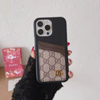 Gg Iphone Case Card Slot Accent Color For 11 12 13 14 15 16 Pro Max Plus Series