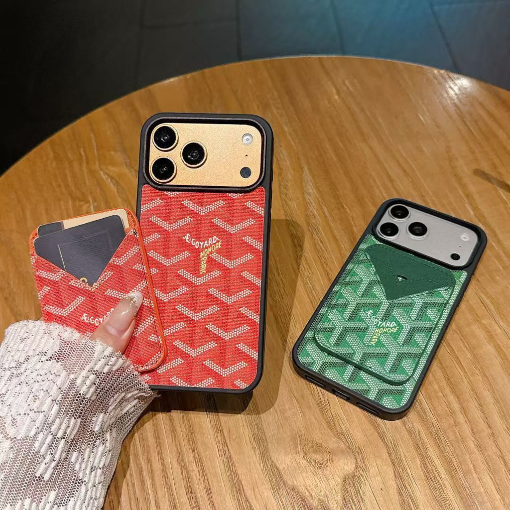 Goyard Magnet Card Holder Phone Case Iphone 13-17 / Pro / Pro Max / Plus / Air