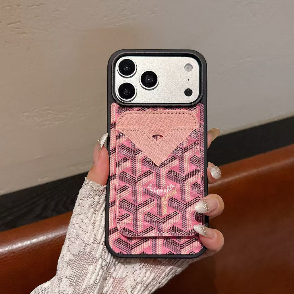 Goyard Magnet Card Holder Phone Case Iphone 13-17 / Pro / Pro Max / Plus / Air