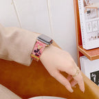 Apple Watch Band Designer Leather Wrist Strap / Pink