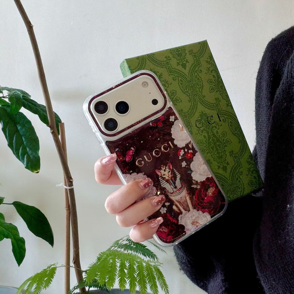 Gucci Clear Case Print Pattern Iphone 14-17 / Pro / Pro Max