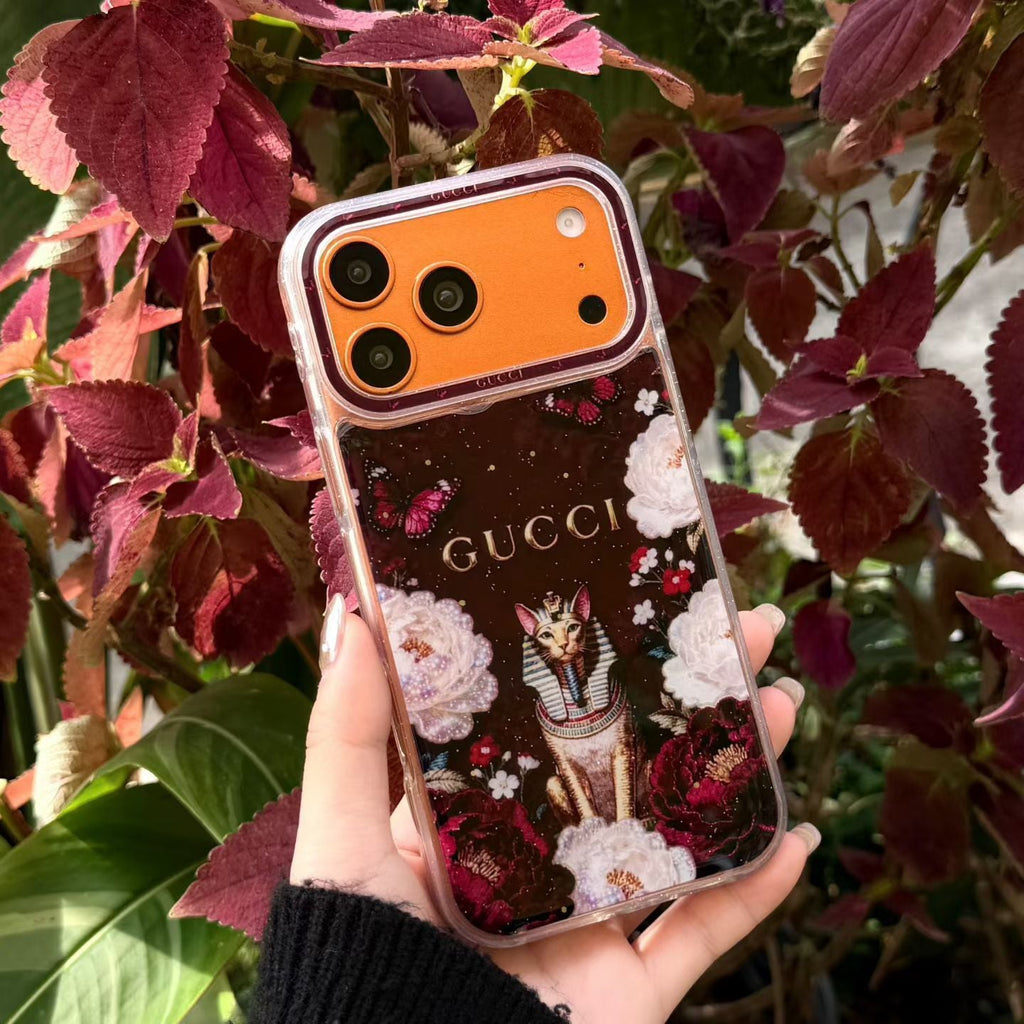 Gucci Clear Case Print Pattern Iphone 14-17 / Pro / Pro Max