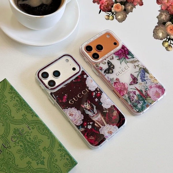 Gucci Clear Case Print Pattern Iphone 14-17 / Pro / Pro Max