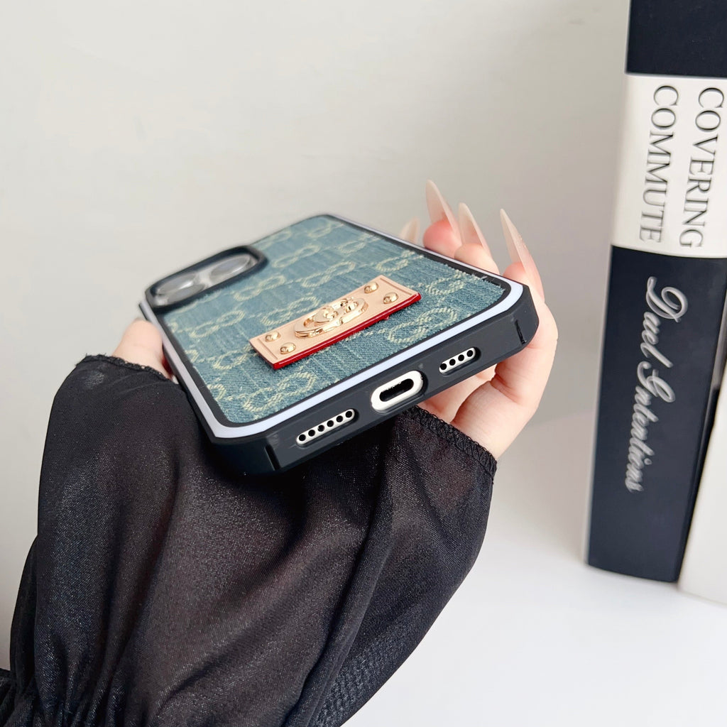 Gg Denim Iphone Case For 12-16 Pro Max