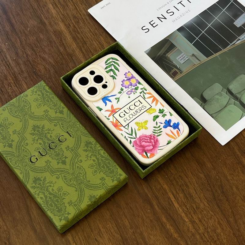 Gucci Flowers Phone Case For Iphone 11 12 13 14 15 Pro Max Plus