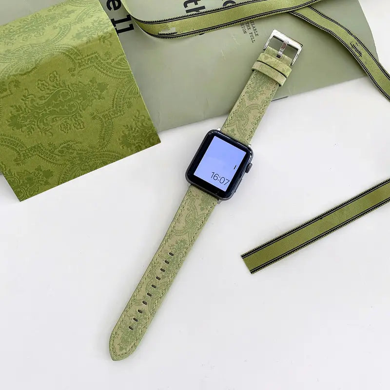 Fashion Gg Apple Watch Band Wrist Strap / Light Green