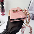 Gg Plain Leather Crossbody Wallet Case For 13-17 / Pro / Pro Max