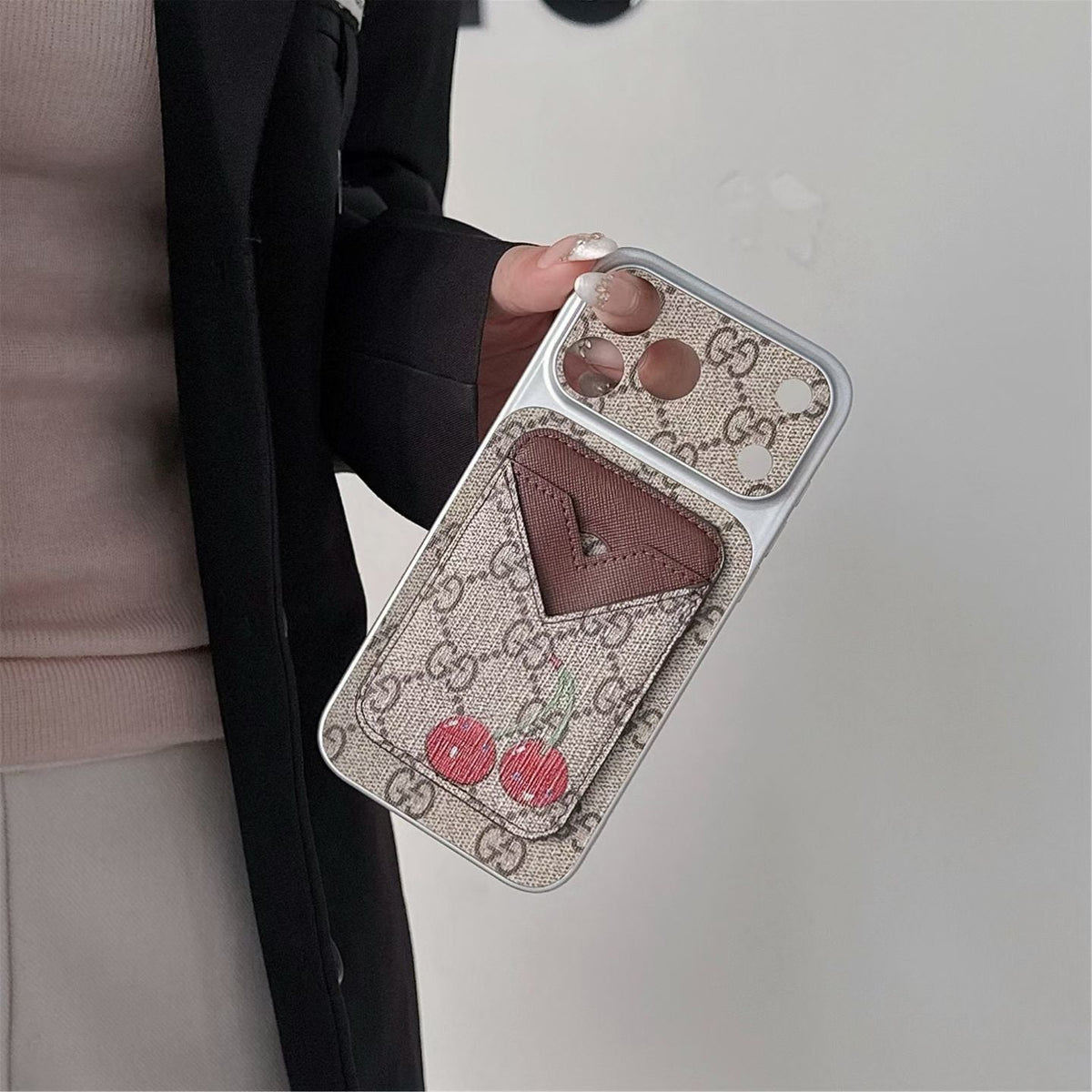 Gg Style Phone Case Magnet Card Holder Iphone 13-17 / Pro / Pro Max / Plus / Air