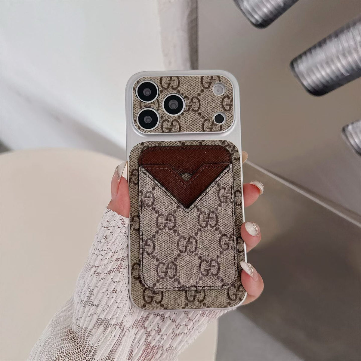 Gg Style Phone Case Magnet Card Holder Iphone 13-17 / Pro / Pro Max / Plus / Air