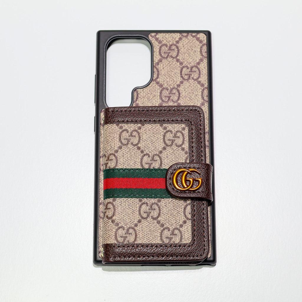Coated Canvas Samsung Galaxy Phone Wallet Gg Case For S22 23 24 25 26 Ultra Plus Series