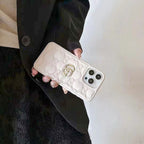 Stamped Gg Leather Iphone Case For 13-17 / Pro / Pro Max