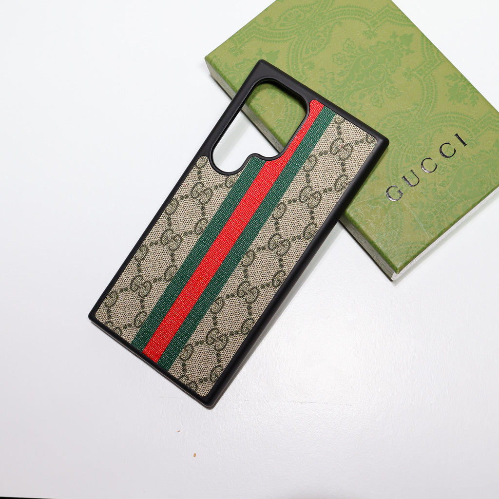 Samsung Galaxy Gucci Web Stripe Case For S22 23 24 25 26 Ultra Plus