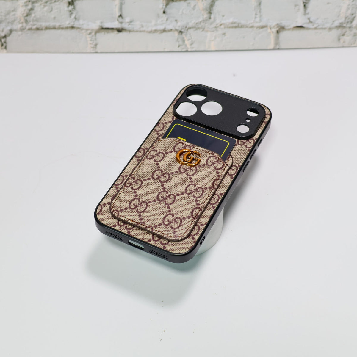 Gg Phone Case With Card Holder For 17 Series
