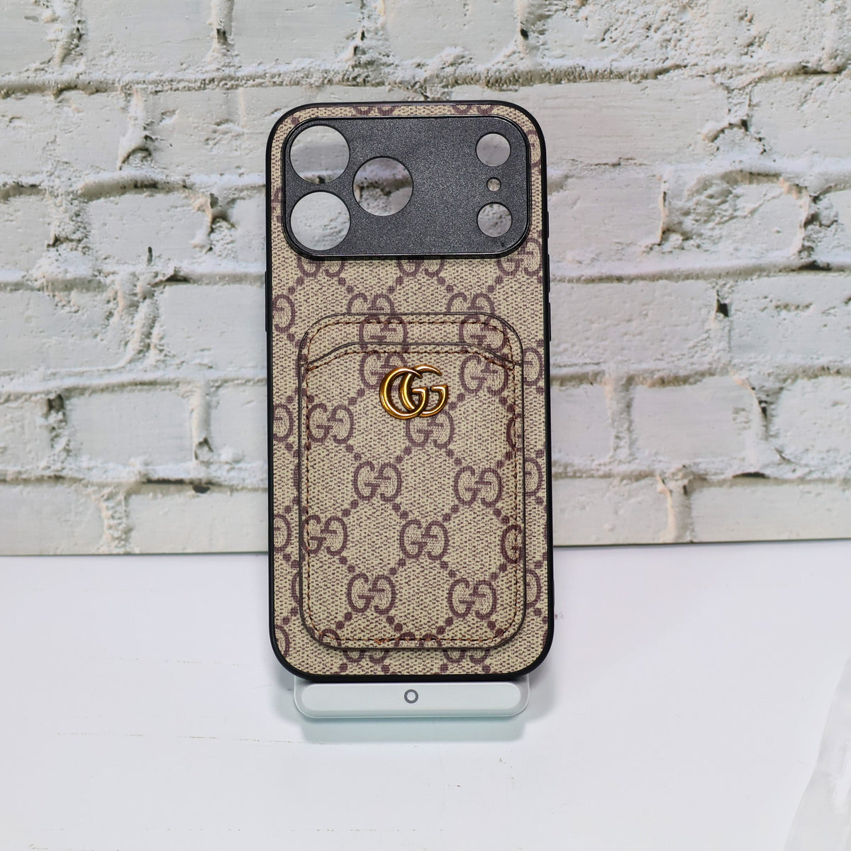 Gg Phone Case With Card Holder For 17 Series