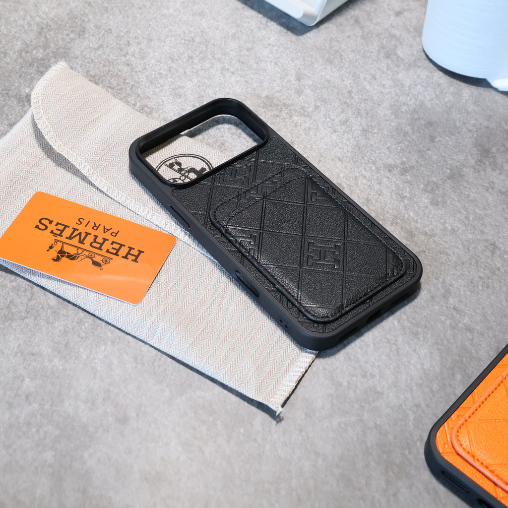 Hermes Phone Case Card Holder For 17 / 17 Pro / 17 Pro Max