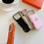 H Stamped Leather Phone Case For 13-17 / Pro / Pro Max