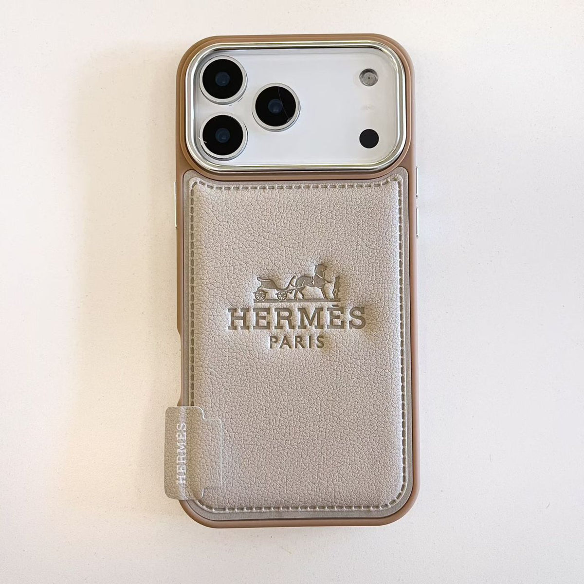H Stamped Leather Phone Case For 13-17 / Pro / Pro Max