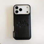 H Stamped Leather Phone Case For 13-17 / Pro / Pro Max