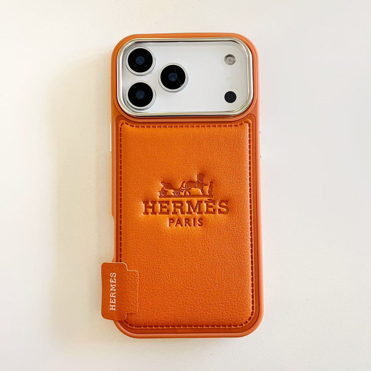 H Stamped Leather Phone Case For 13-17 / Pro / Pro Max