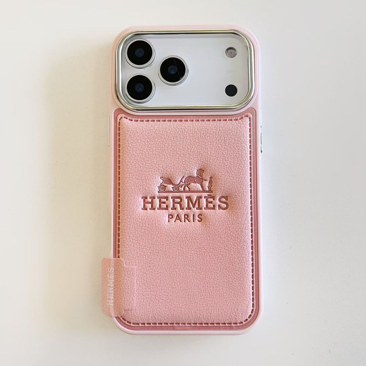 H Stamped Leather Phone Case For 13-17 / Pro / Pro Max