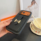Hermes Leather Iphone Cover Card Slot For 12-17 Series