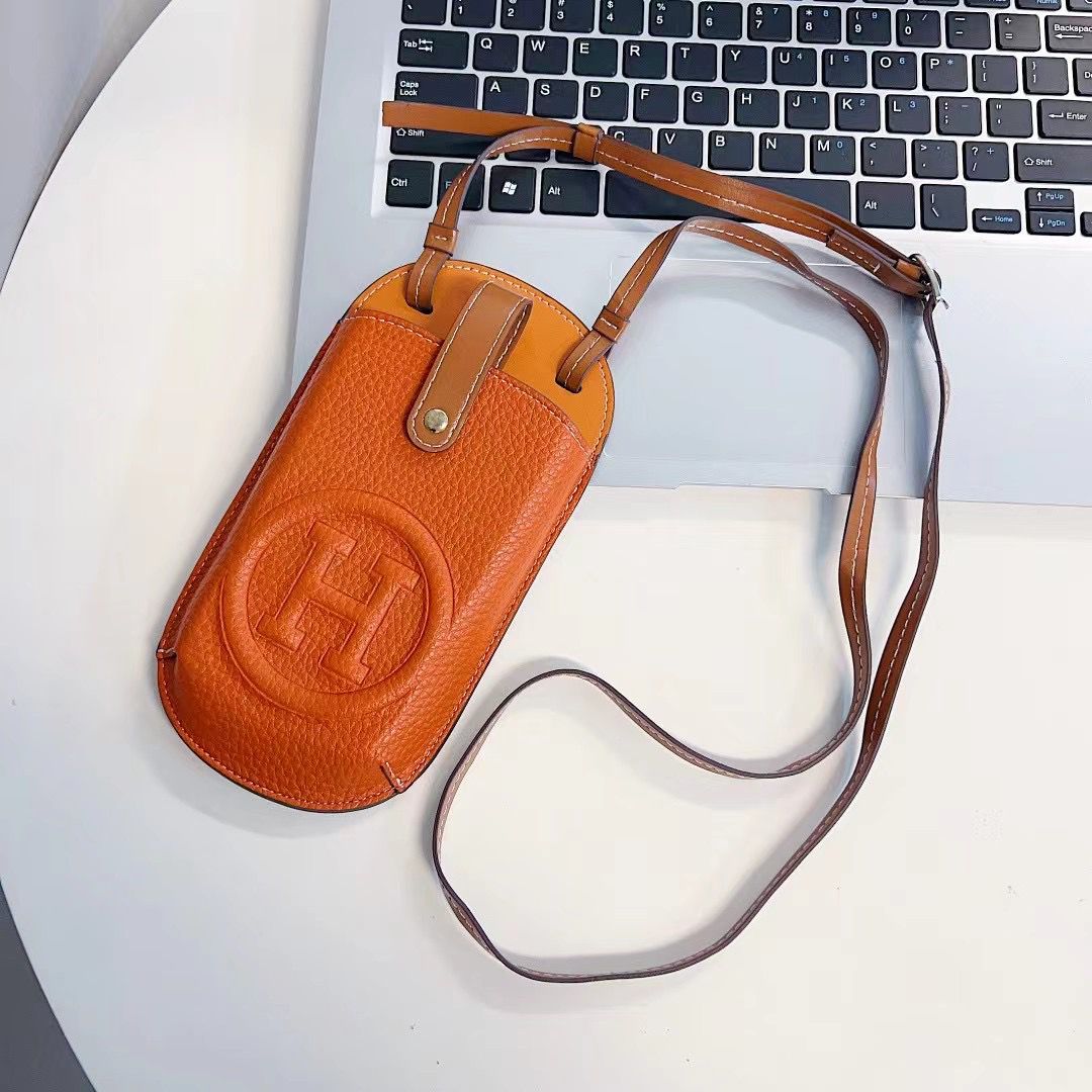 Universal H Mobile Phone Bag Crossbody Pouch Bag Adjustable Shoulder Strap / Orange