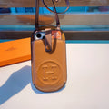 Universal Crossbody Luxury H Phone Pouch Bag Adjustable Shoulder Strap / Brown