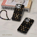 Lv Black Iphone Case Golden Monogram