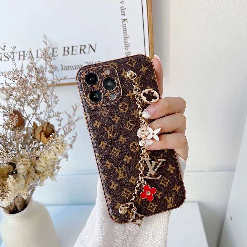 Lv Phone Case With Strap Ornament For Iphone11 12 13 14 15 16 Pro Max Plus